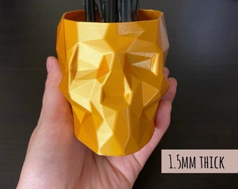 1.5mm Thick | Mini Skull Pencil Holder | Pen holder | 3D Printed | 1.5mm Thick