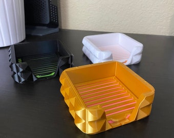 Gold, Black, or White Sticky Note Holder | Notepad Holder | 3D Printed