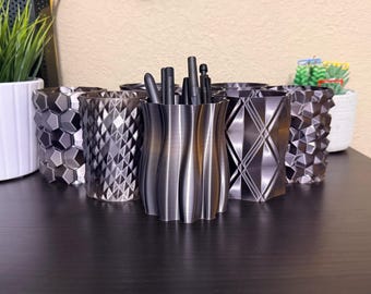 1.5mm Thick | Gradient Gunmetal Pencil Holders | Pen Holders | 3D Printed | 1.5mm Thick