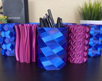 1.5 mm Thick | Galaxy Dual Color Pencil Holders | Unique Pen Holders | Pencil Cups | 3D Printed | Edgy Cup Designs | 1.5mm Thick
