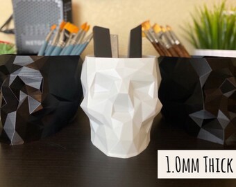 Large Skull Trinket Holder | For Long Items | Skull Storage | Desk Organizer | Minimalistic | 1.0mm Thick