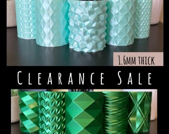 1.6mm Thick | Discontinued Filament | Solid Silk Pencil Cups | Unique Pen Cups| Glacier Blue Emerald Green | 1.6MM