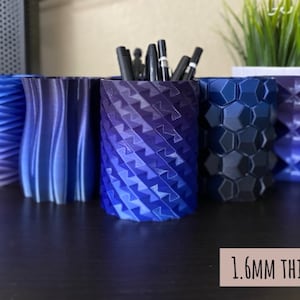 1,6 mm d'épaisseur | Couleur en édition limitée | Pots à crayons dégradés ciel de minuit | Uniques | Imprimé en 3D | RC | Bleu Violet Noir | 1,6 MM