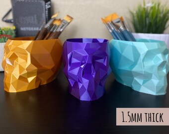 1.5mm Thick | Large Skull Trinket Holder | For Long Items | Skull Storage | Desk Organizer | Minimalistic | 1.5mm Thick