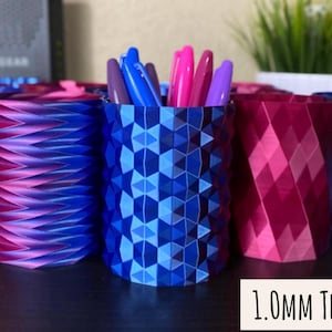 1,0 mm d'épaisseur | Fin de série | Porte-crayons bicolores Galaxy | Pots à stylos uniques | Pots à crayons | Imprimé en 3D | Designs avant-gardistes
