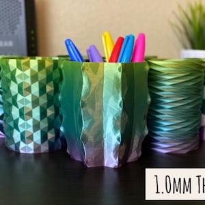1,0 mm d'épaisseur | Fin de série | Pots à crayons dégradés en soie | Porte-stylos | Pots à crayons | Pots à stylos | Imprimé en 3D | RC | YGBP