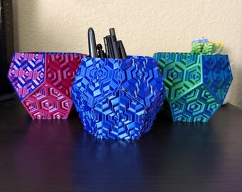 1.5mm Thick | Solid Color Trinket Storage | Pencil Holder | Pentagon Hexagon Cup | CV | 3D Printed | 1.5MM Thick