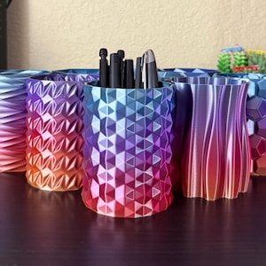 1.5mm Thick | Sunset Gradient Color Pencil Holders | Pen Holders | Unique Pencil Cups | 3D Printed Cups | 1.5mm Thick