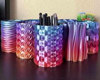 1.5mm Thick | Sunset Gradient Color Pencil Holders | Pen Holders | Unique Pencil Cups | 3D Printed Cups | 1.5mm Thick