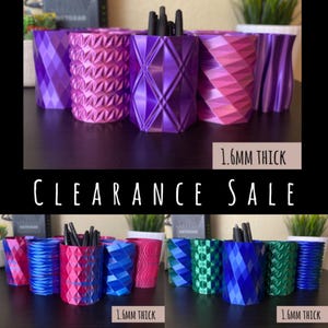 1,6 mm d'épaisseur | Couleurs en édition limitée | Pots à crayons bicolores | Pots à crayons uniques | Imprimé en 3D | Galaxy Glitch Rose Violet Bleu Vert