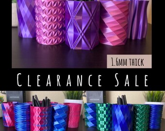 1.6mm Thick | Limited Edition Colors | Dual Color Pencil Holders | Unique Pencil Cups | 3D Printed | Pink Purple Galaxy Glitch Blue Green