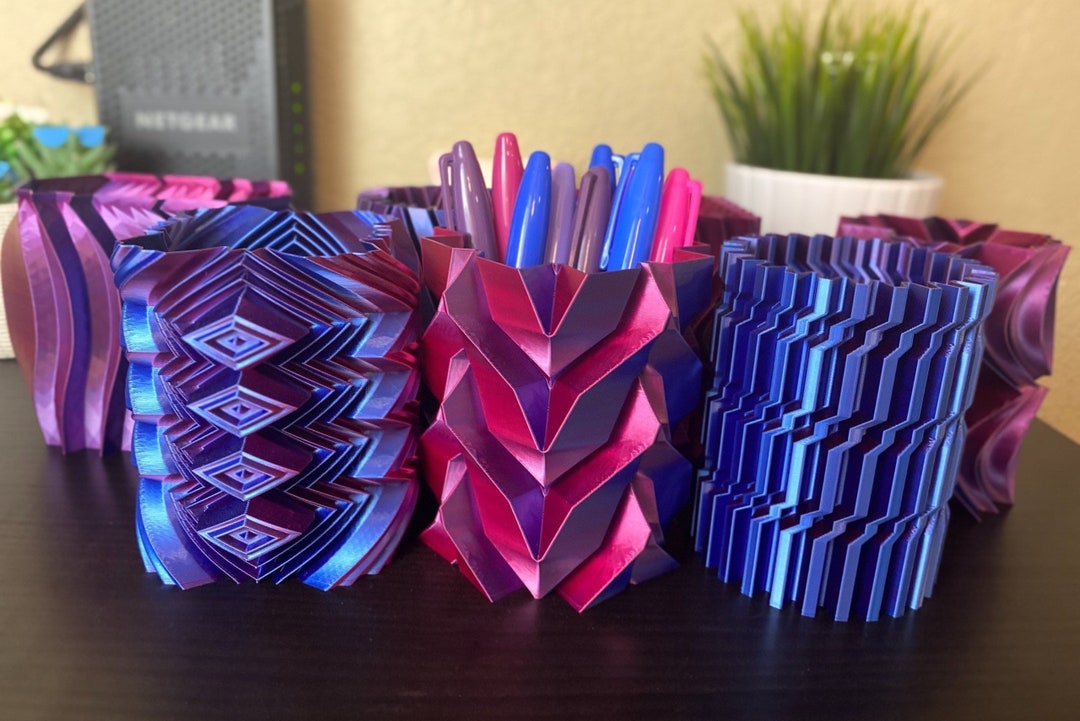 Galaxy Dual Color Pencil Holders Unique Pen Holders Pencil Cups 3D