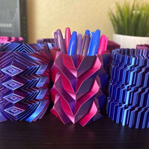 Galaxy Dual Color Pencil Holders Unique Pen Holders Pencil Etsy