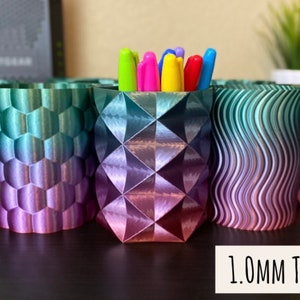 GBP Gradient Silk Pencil Holders | Pen Holders | Pencil Cups | Pen Cups | 3D Printed | RC | GBP- Green/Blue/PurpleRed | 1.0mm Thick