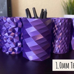 Solid Purple Pencil Holders | Pen Holders | Pencil Cups | Pen Cups | RC | 3D Printed | Silk Purple | 1.0mm Thick