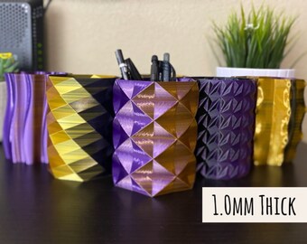 1.0mm Thin | Discontinued Thin Version | Crown Royal Tri Color Pencil Holders | Holders | Unique Cups | 3D Printed Cups | Purple Black Gold