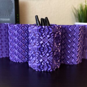 Solid Silk Purple Pencil Holders | Pen Holders | Pencil Cups | Pen Cups | CV | 3D Printed | | 0.8mm Thick