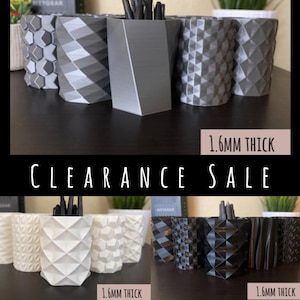 1.6mm Thick | Discontinued Filament | Solid Color Black White Silver Pencil Holders | GST | Pen Holders | 3D Printed | 1.6MM Thick