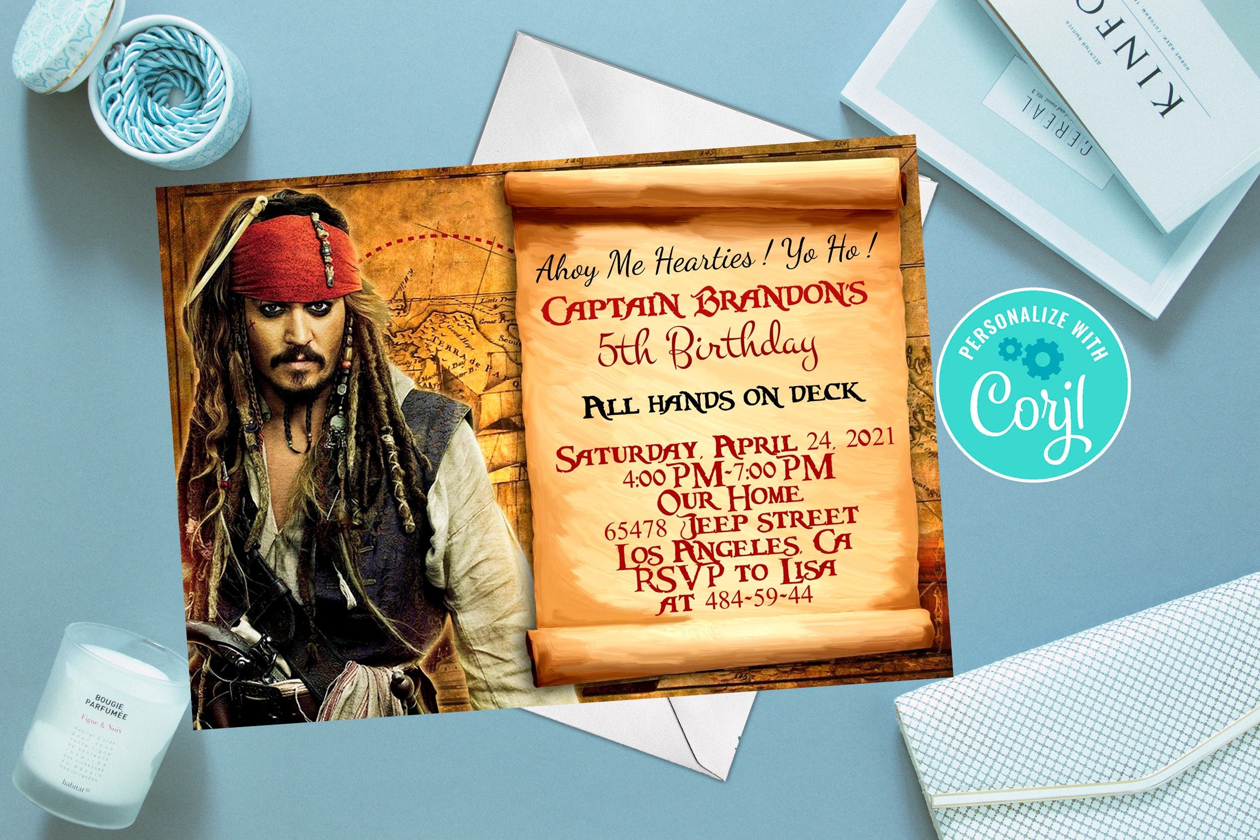 Pirate of caribbean invitation Pirate Party Invitation | Etsy