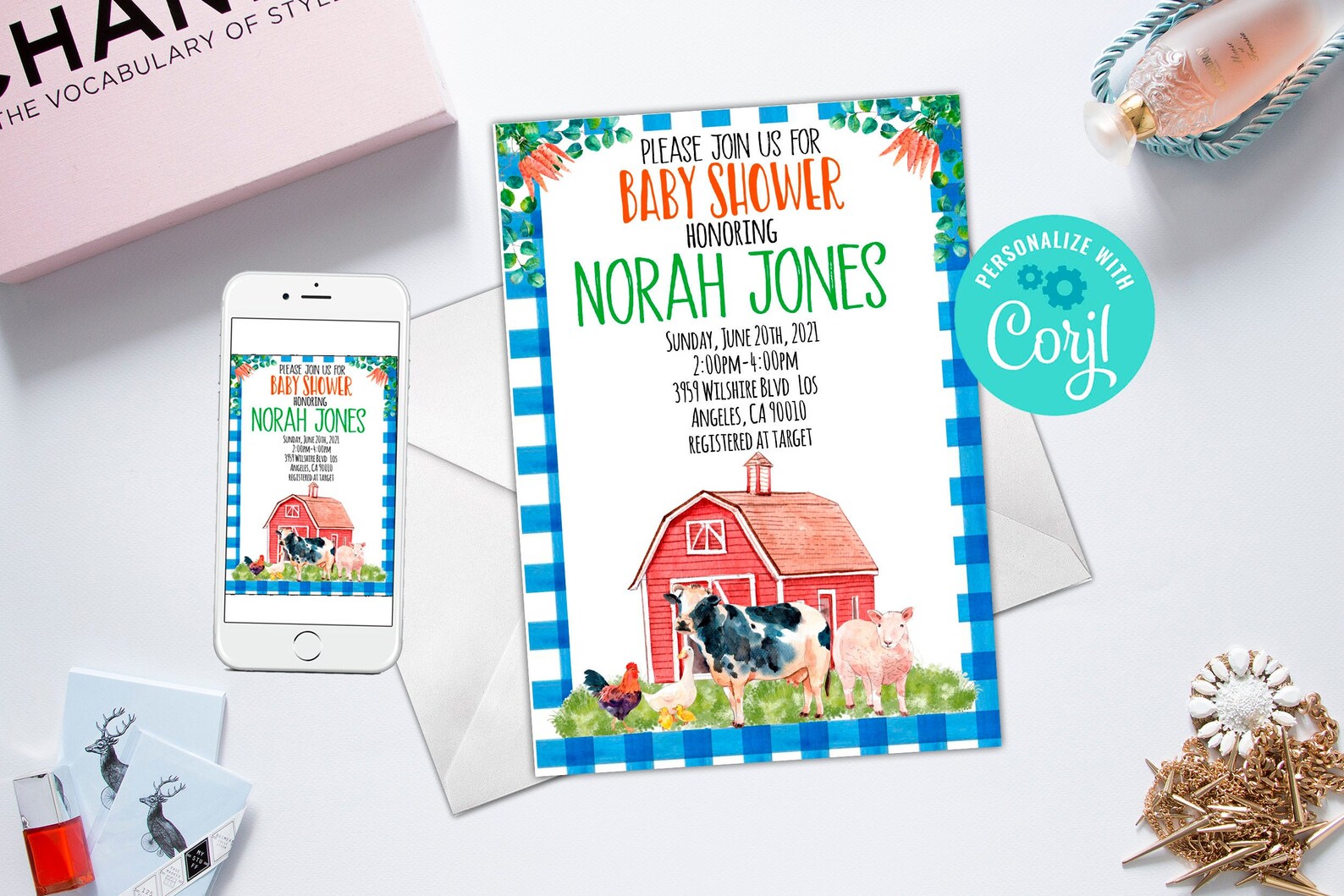 Editable Farm Baby Shower Invitation Boy Farm Invitation Etsy