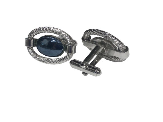 Vintage oval shaped cuff links for men or women, … - image 4