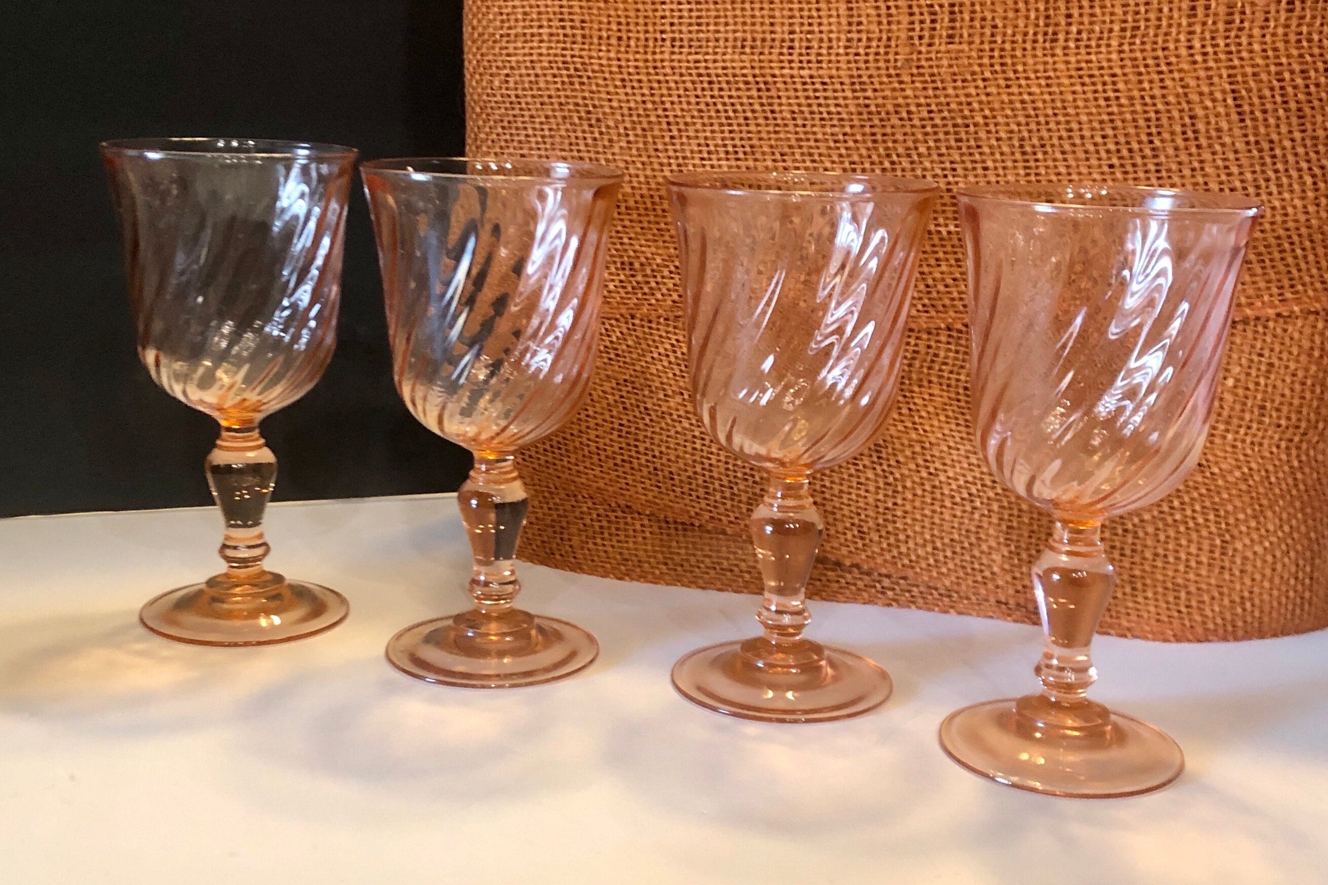 Pink Libbey Goblets - The Curious Cowgirl - Vintage Shop