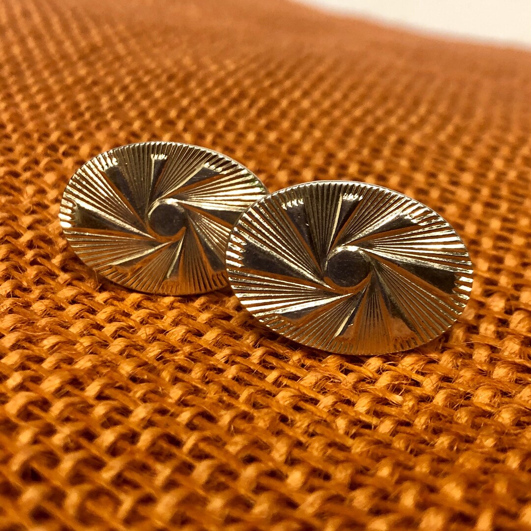 Vintage 1960s Atomic Pinwheel Starburst Cuff Links for Men or Women