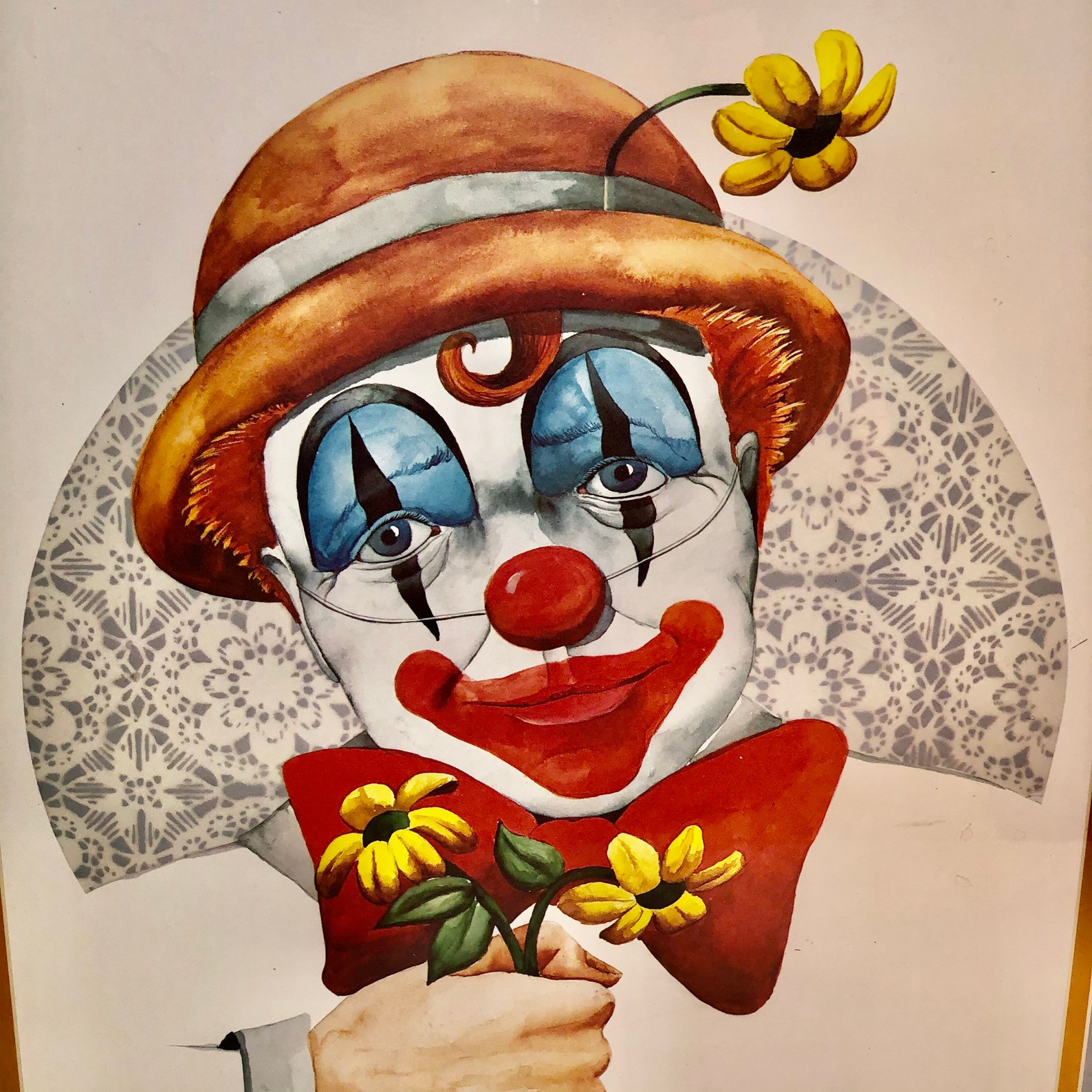 Clown Art Tom Wood Clown Clown Paintings Vintage Clown Etsy