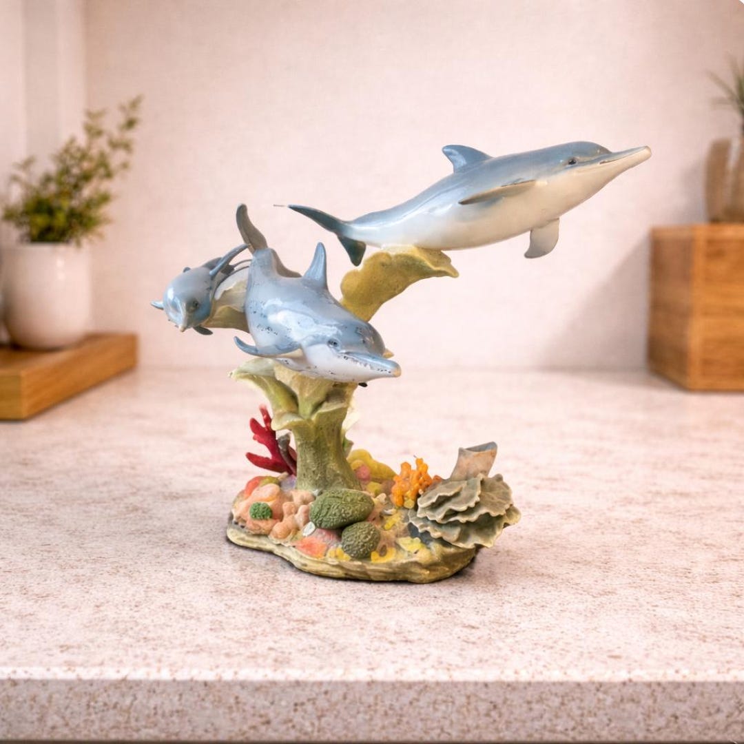 Dolphin Collection Dolphin Statue Resin Figurine - Beach House Decor - Ocean Life ...