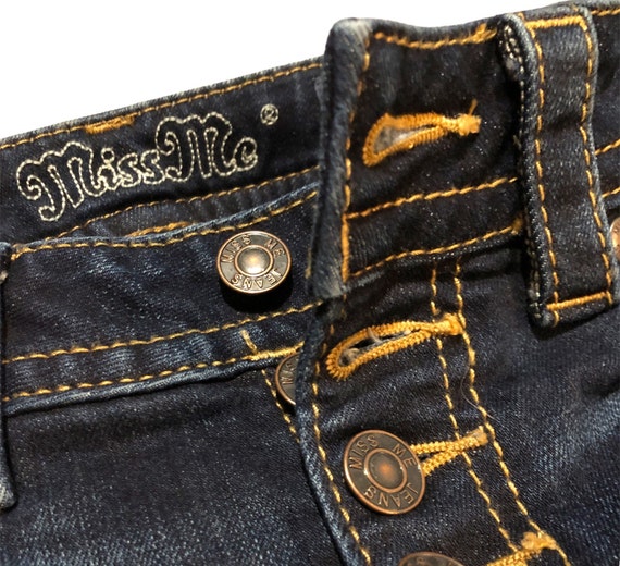 Vintage Miss Me - Jean skinny orné pour fille 10 ans, délavage foncé Vintage Miss Me - Jean skinny orné pour fille 10 ans, délavage foncé