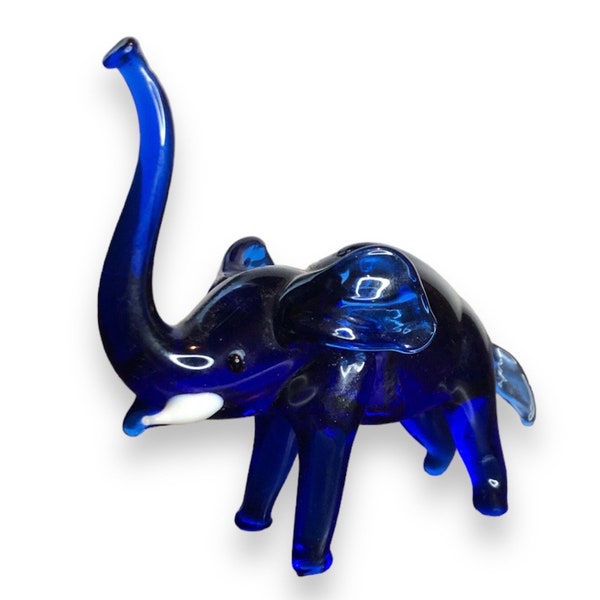 Small Cobalt Blue Elephant Figurine