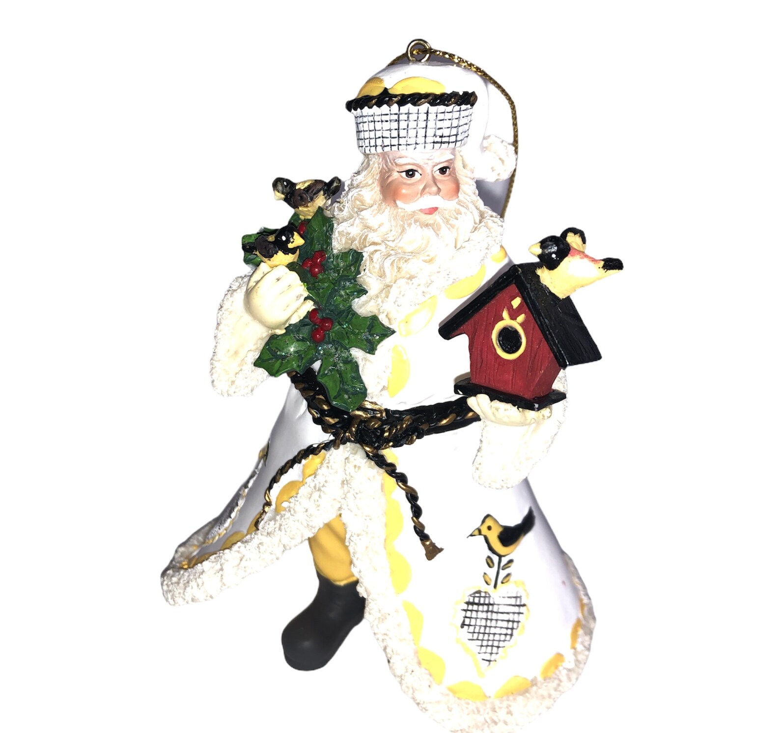 Santa Ornament Ashton Drake Galleries Golden Dreams Feathered Etsy