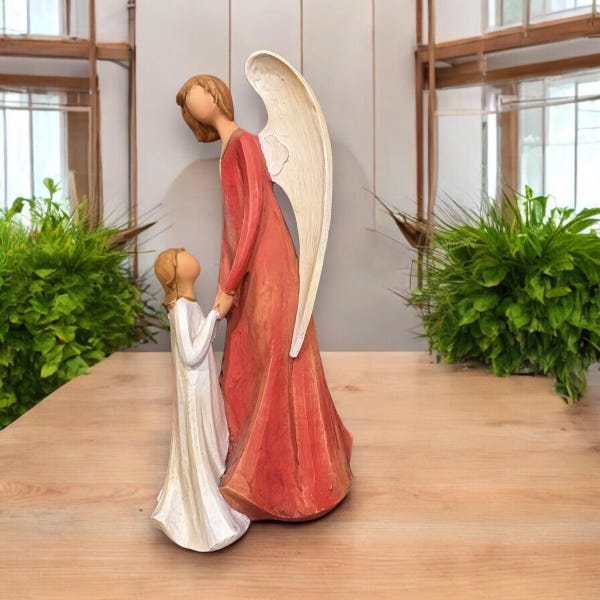 Vintage HOBBY LOBBY Holy Family Nativity Resin Angel Statue Decor Figure
