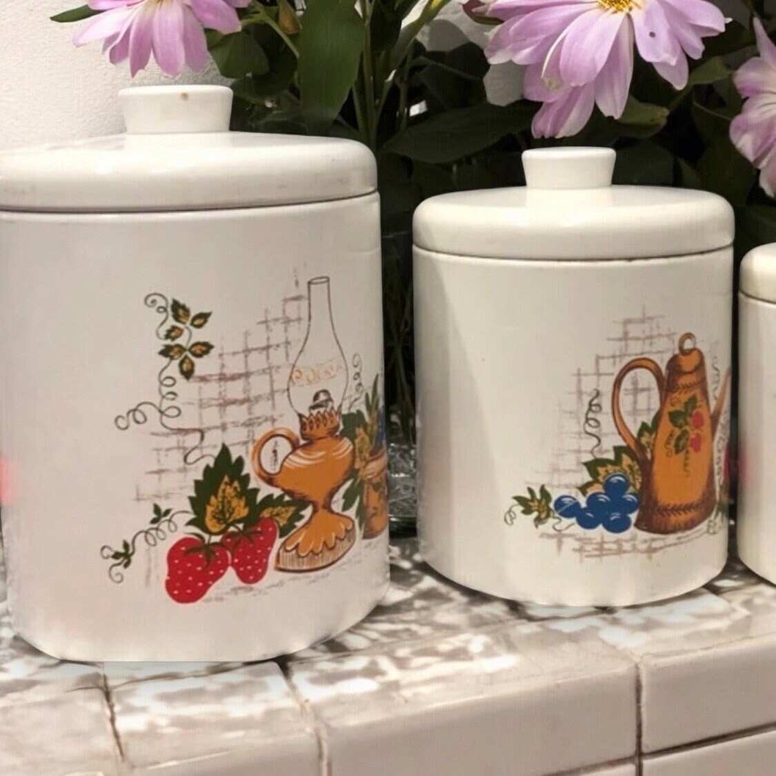 Boîte Aux Lettres Ransburg Vintage Peinte à La Main – Fleurs, Métal Bleu, USA