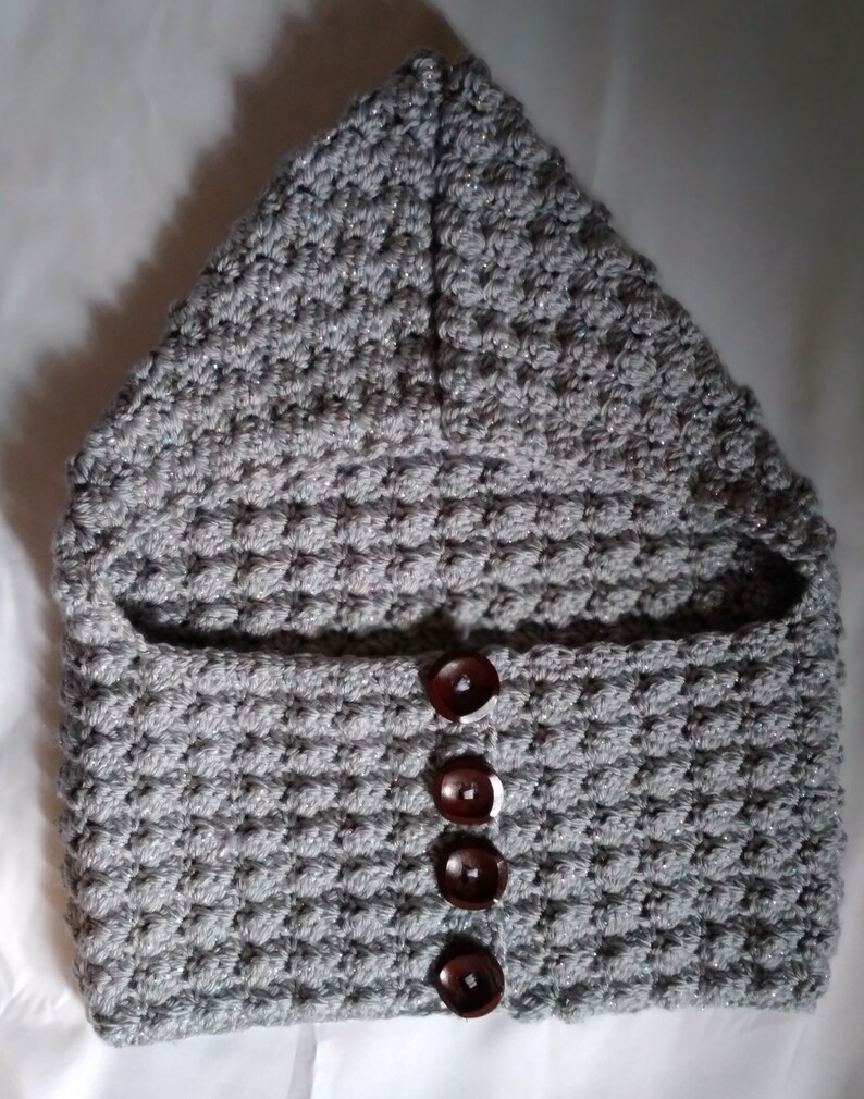 Sliver glitter Hooded cowl toddler