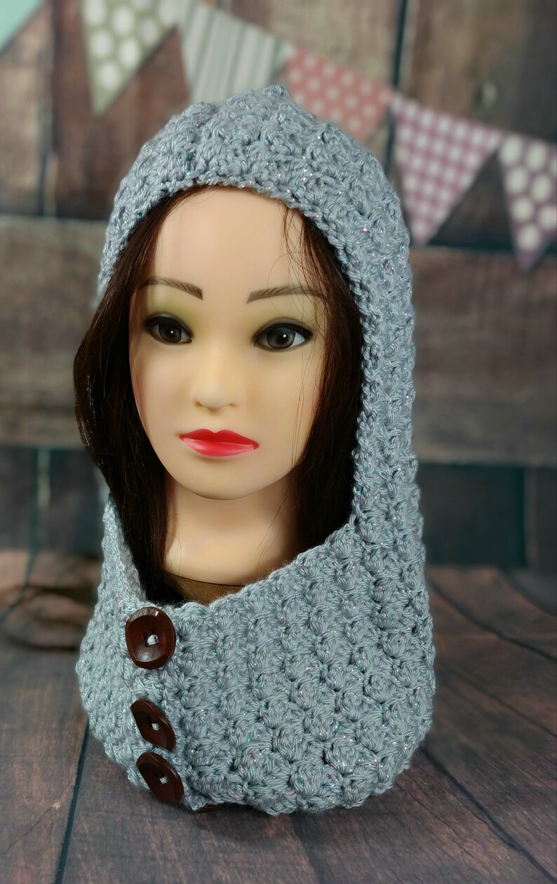 Sliver glitter Hooded cowl toddler