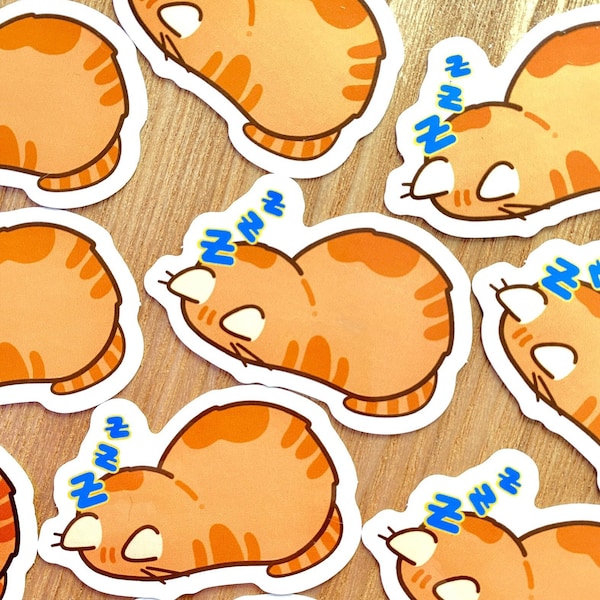 Sleepy Cat Sticker | Cute Cat Sticker | Cat Loaf Sticker | Sleeping Cat Sticker | Funny Cat Stickers | Laptop Sticker | Vinyl Sticker