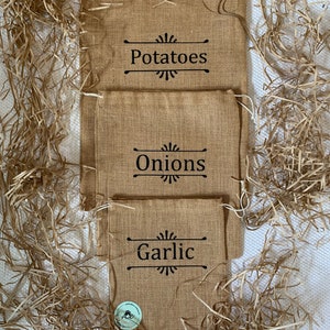 Set of three Hessian Pantry Bags