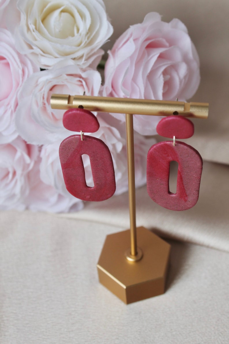 Pink statement earrings