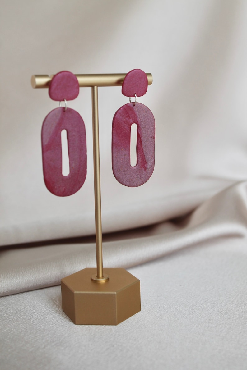 Pink statement earrings