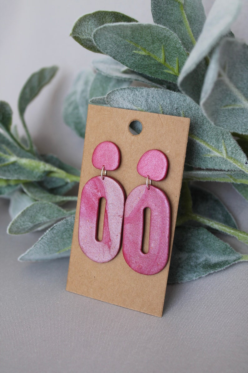 Pink statement earrings