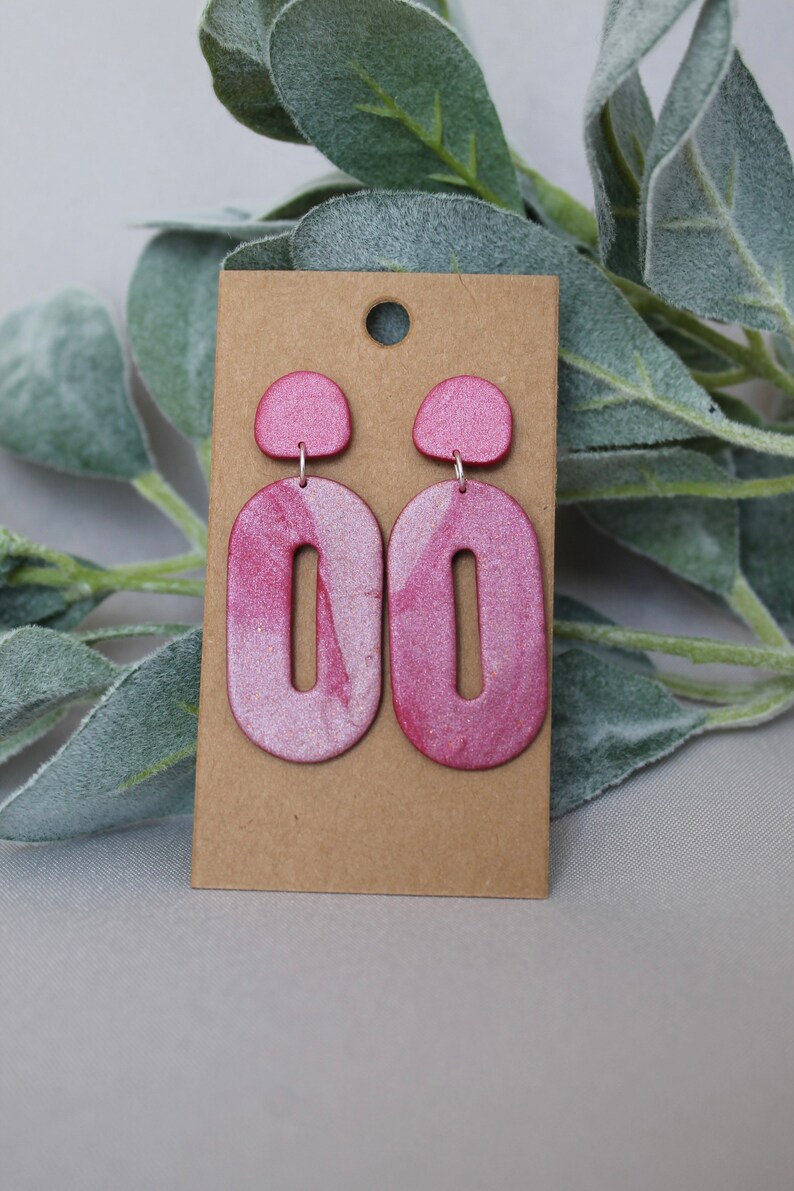 Pink statement earrings