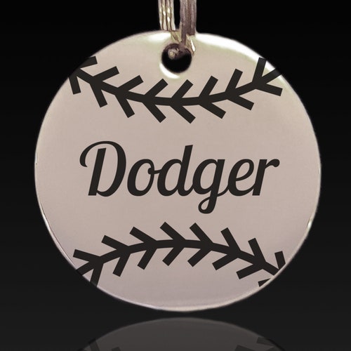 Baseball Pet Engraved Pet ID Tag Personalized Dog Tag Etsy