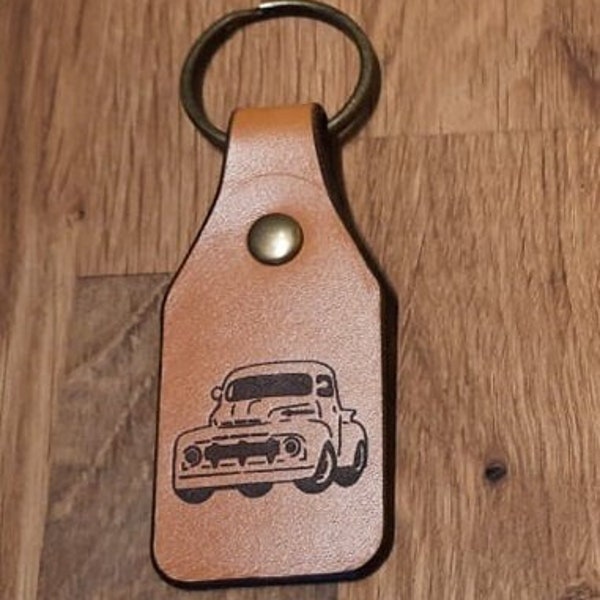 Ford F1 leather key ring key fob