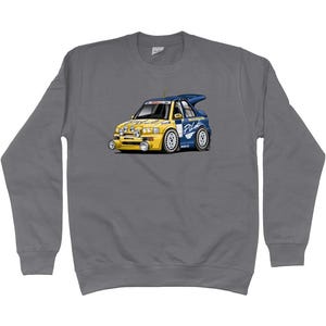 Ford Escort Polit Rally Car Cartoon Sweater
