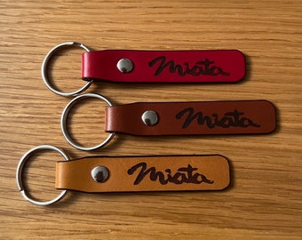 Miata Leather Key Ring