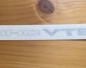 ホンダ車用DOHC VTECデカール。透明ビニールに印刷。