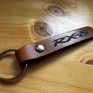 RX8 leather key ring key fob