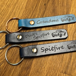 Classic Triumph Spitfire personalised Leather Key Ring