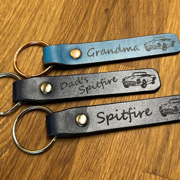 Porte-clés en cuir personnalisé Triumph Spitfire classique